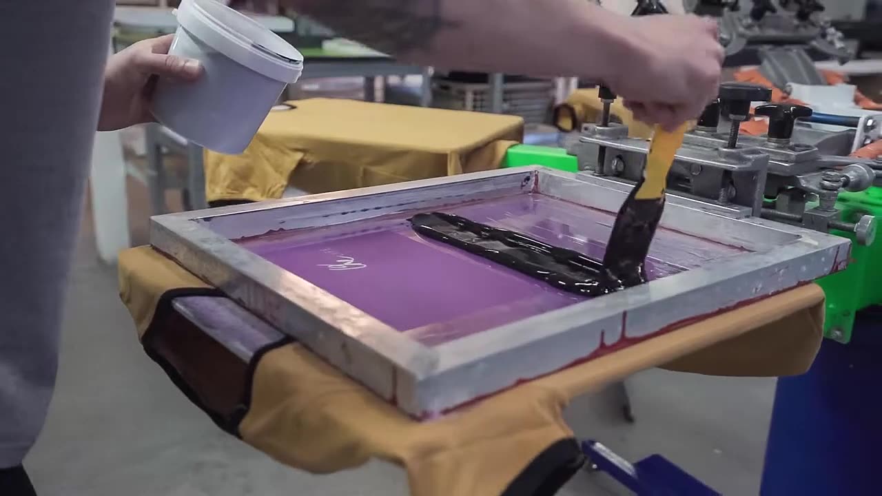 Screen printing in our workshop